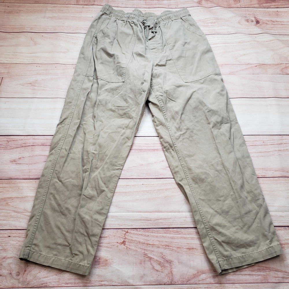 VANS Pants Mens M Beige Chino Relaxed Cotton‎ Canvas Drawstring Skateboard 33x30